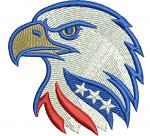 Patriotic eagle head machine embroidery design 