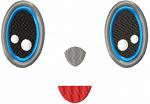Cute eyes with a nose and a small mouth machine embroidery design 