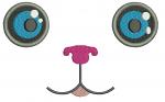Muzzle with eyes and pink nose for soft toy (cat, dog, lamb) – machine embroidery design 