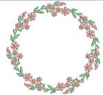 Wreath Monogram Frame Machine Embroidery Design 
