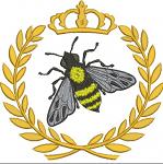 Laurel with Bee and Crown Machine Embroidery Design 