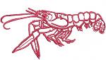 Shrimp and Lobster Machine Embroidery Design, Seafood Embroidery Pattern for Clothing Accessories and Home Textiles 