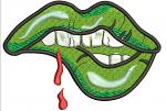 Zombie Mouth Machine Embroidery Design, Halloween Horror, Creepy Open Mouth, 3 Sizes