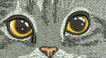 Big Gray Cat in Pocket Machine Embroidery Design 