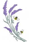 Lavender Bouquet with Bees Embroidery Design 