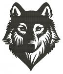 Bold minimalist wolf head machine embroidery design  