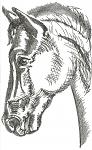 Horse Head Machine Embroidery Design 