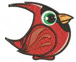 Cute cartoon cardinal bird machine embroidery design  