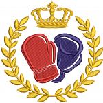 Boxing Glove Laurel Wreath Machine Embroidery Design 