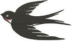 Graceful Swallow Bird Embroidery Design 