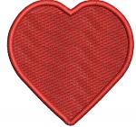 Red heart patch machine embroidery design 