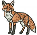 Geometric Polygonal Fox Machine Embroidery Design  