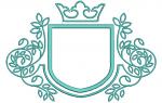 Shield and Crown Elegant Frame Middle Applique Machine Embroidery Design 