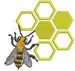 Bee and Honeycomb Machine Embroidery Design 