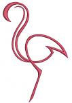 lamingo Machine Embroidery Design, Elegant Pink Bird Line Art Digital File  