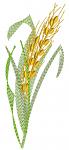 Rice Stalk with Leaves Machine Embroidery Design 