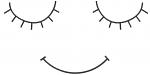 Smile and closed eyes / Muzzle for embroidery on clothes or dolls Instant Download 