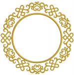 Eastern Asian Chinese Ornament Frame for Monogram Machine Embroidery Design 