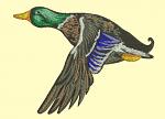 Flying duck design– machine embroidery design 