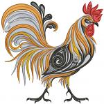 Rooster machine embroidery design 