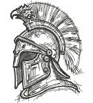 Spartan Warrior Helmet Machine Embroidery Design