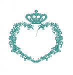 Heart frame and the crown Machine Embroidery Designs, instantly download 