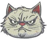 Gloomy cat face machine embroidery design cute and expressive feline for kids clothes accessories and home decor  