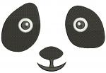 Panda face, eyes and nose machine embroidery design 