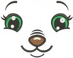 Muzzle, green eyes, nose and smil Machine Embroidery Design, Instant Download 