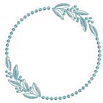 Floral Rustic Monogram Wreath Frame Machine Embroidery Design 