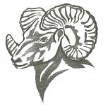 Realistic Ram Head Machine Embroidery Design 