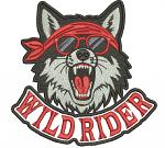 Wild Rider Wolf Biker Machine Embroidery Design  