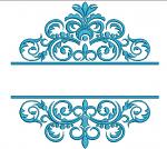 Split Flourish Floral Name Frame Machine Embroidery Design 