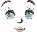Doll Face Machine Embroidery Design 