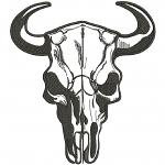Longhorn Bull Cow Skull Machine Embroidery Design, Western Skull Embroidery Pattern, Digital Embroidery File  