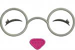 Muzzle Bunny with Glasses Machine Embroidery Design06092025