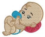 Baby with a Bottle Machine Embroidery Design 