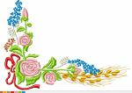 Rustic Wedding Flower Corner Machine Embroidery Design 