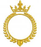 Crown and laurel wreath Machine Embroidery Design 