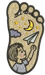 Baby Boy Footprint Machine Embroidery Design, Child Footprint Embroidery File, Nursery Decor, Paper Airplane Embroidery, Baby Shower Gift