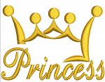 Princess Script with Crown Embroidery Design 