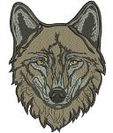Wolf face machine embroidery design, realistic wolf head embroidery, wild animal embroidery file  