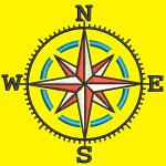 Nautical Compass Machine Embroidery Design, Wind Rose Pattern, Navigation Embroidery File  