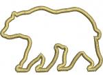Bear Silhouette Applique Machine Embroidery Design, instantly download 