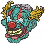 Zombie Clown Head Machine Embroidery Design, Evil Creepy Clown Digital File  