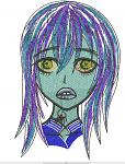 Zombie Girl. Machine Embroidery Design, Instant Download 