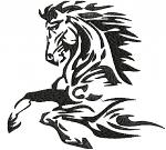 Tribal Race Horse Machine Embroidery Design, Dynamic Stallion Silhouette Digital File  