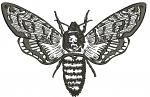 Butterfly dead head machine embroidery design, instant download 
