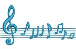 Musical Notes Machine Embroidery Design 