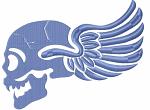 Skull and Wings Machine Embroidery Design 